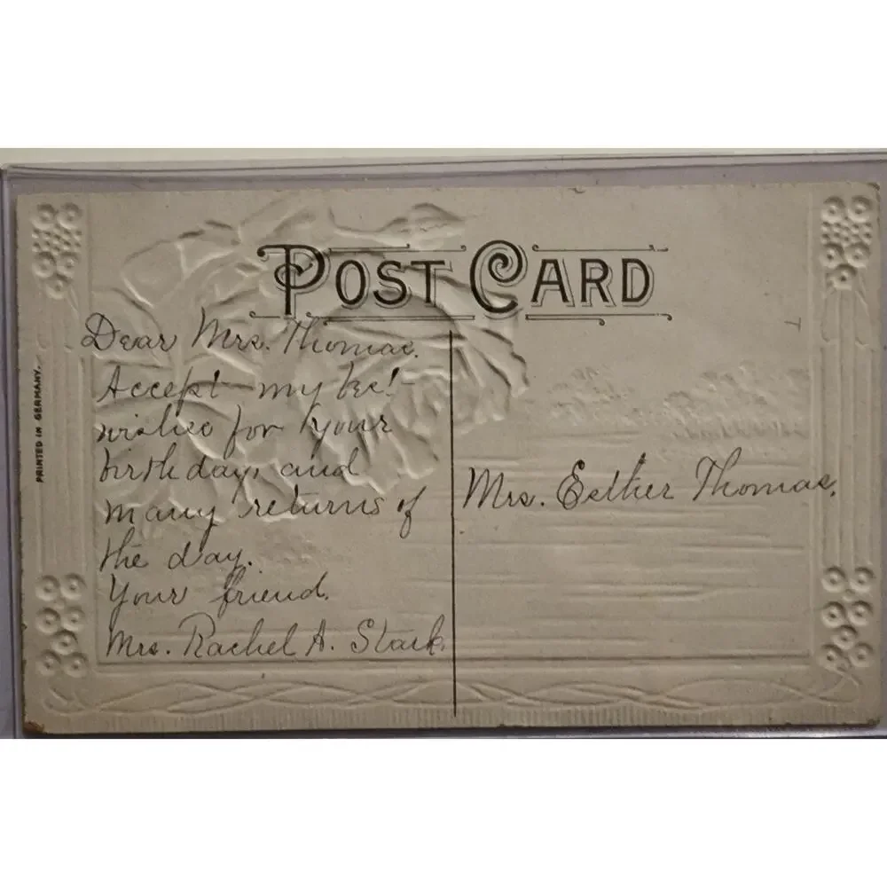 Lot Of Four Vintage Antique Embossed Postcards Flowers Birthday